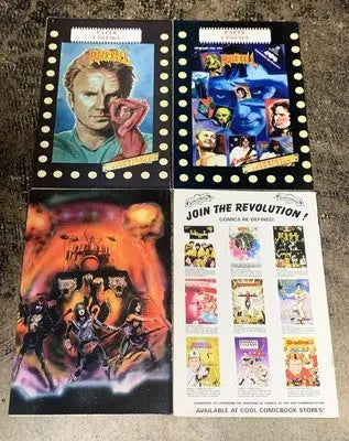 Four hard rock comics from the KISS Pre-History series by Revolutionary Comics