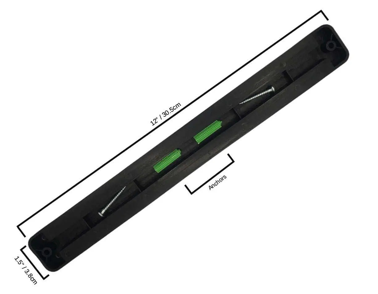 Black wall-mounted tool holder with screws and anchors for Kitchen Knife Set Kit