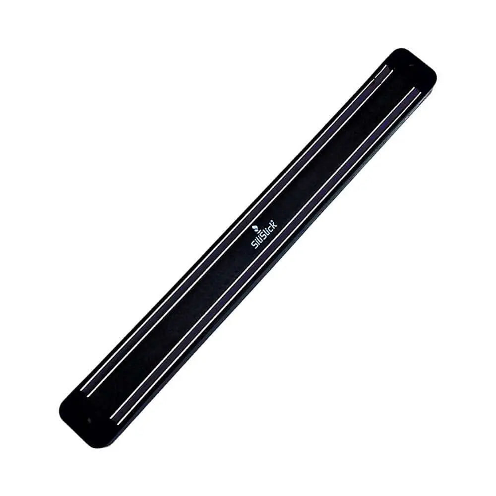 Black magnetic knife strip with white accents for Kitchen Knife Set Kit and knife storage