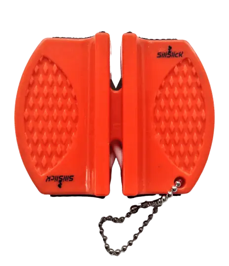 Compact orange knife sharpener with metal ball chain for Kitchen Knife Set Kit