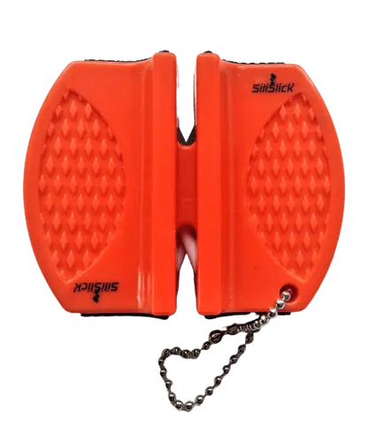 Compact orange knife sharpener with metal ball chain for Kitchen Knife Set Kit