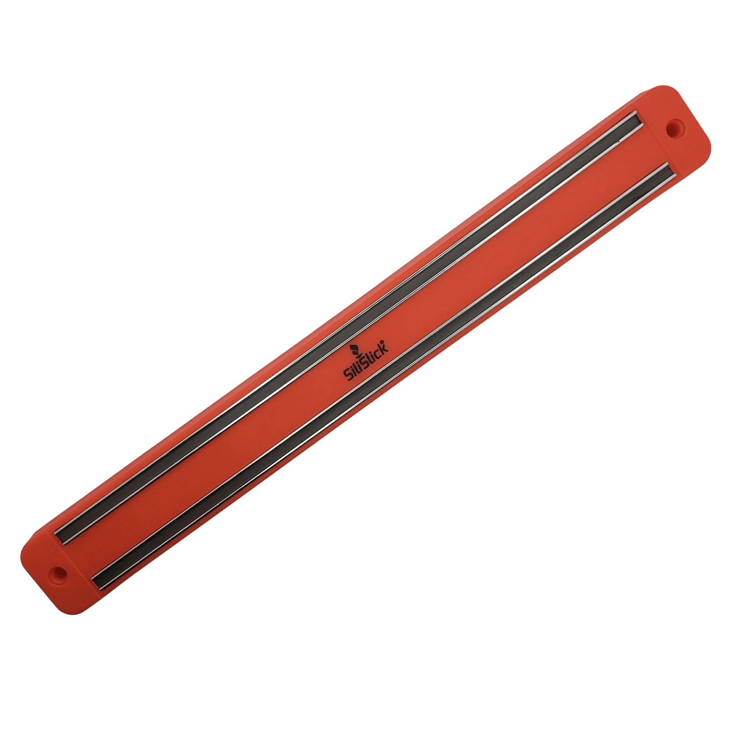 Red magnetic knife strip with dark bands for Kitchen Knife Set Kit and knife organization