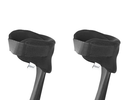 Black forearm crutch pads for comfortable crutches replacement and accessories