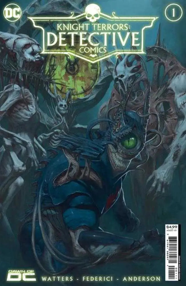 Comic book cover for Knight Terrors Detective Comics with a horror-themed battle scene