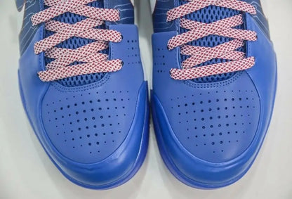 Blue athletic shoes with pink and white shoelaces Kobe 4 Protro Philly fast shipping