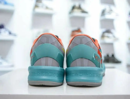 Kobe 8 Protro Venice Beach 2024 athletic shoes with teal soles and orange ankle collars for fast shipping
