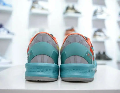 Kobe 8 Protro Venise Beach athletic shoes in teal and orange with gray accents, fast shipping