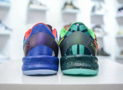 Vibrant Kobe 8 Protro athletic shoes with speckled soles, fast shipping available