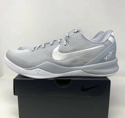 Kobe 8 Protro Wolf Grey basketball shoe with Nike swoosh, fast shipping available