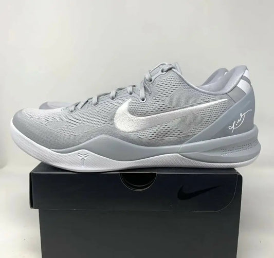Kobe 8 Protro Wolf Grey basketball shoe with Nike swoosh, fast shipping available