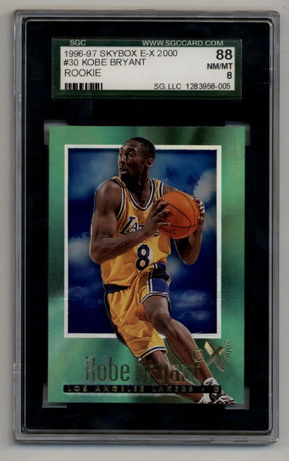 Kobe Bryant rookie SGC Skybox E-X2000 1996-97 basketball card in near mint condition