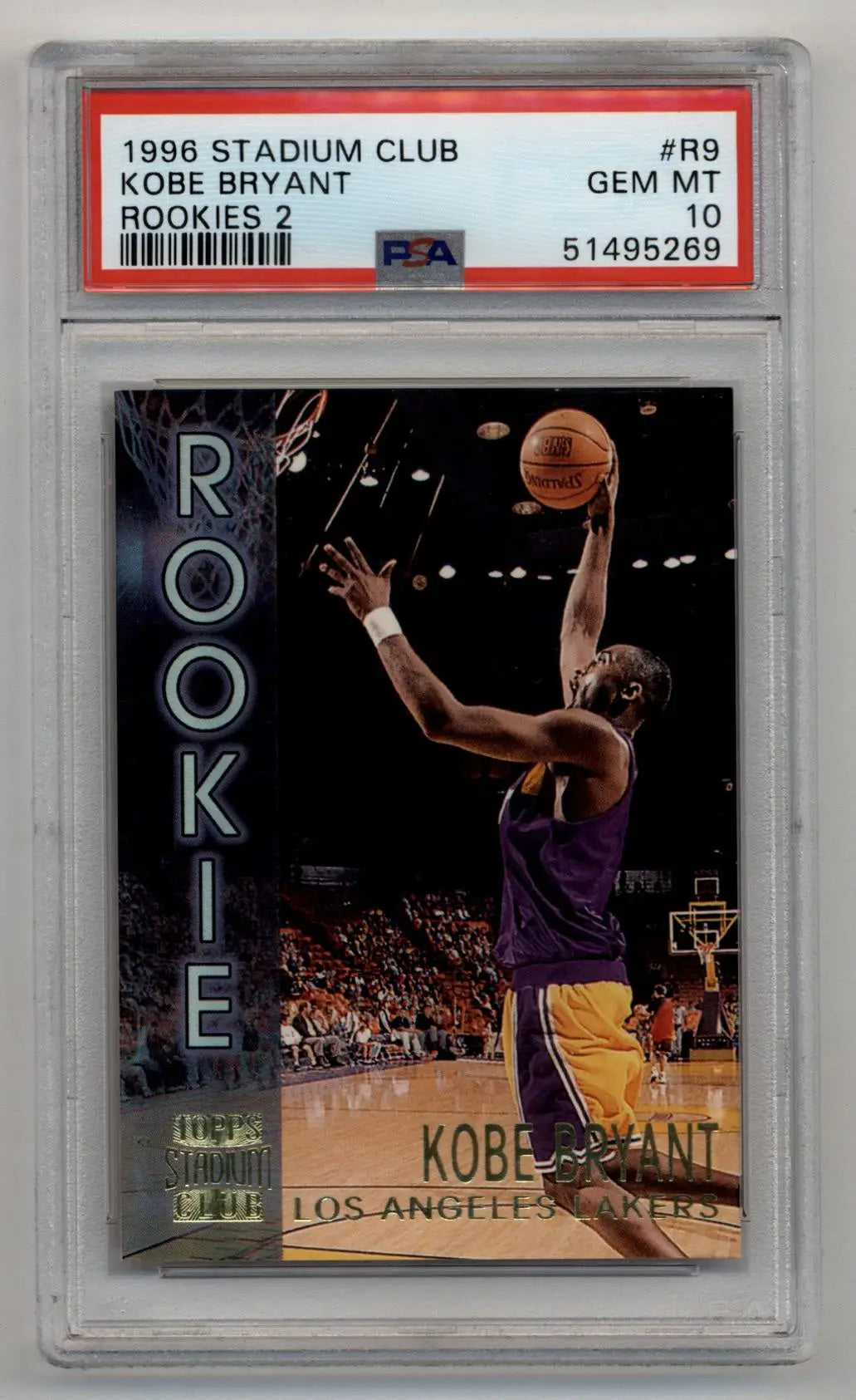Kobe Bryant 1996-97 Stadium Club Rookies 2 #R9 PSA 10 Gem Mint - Singles