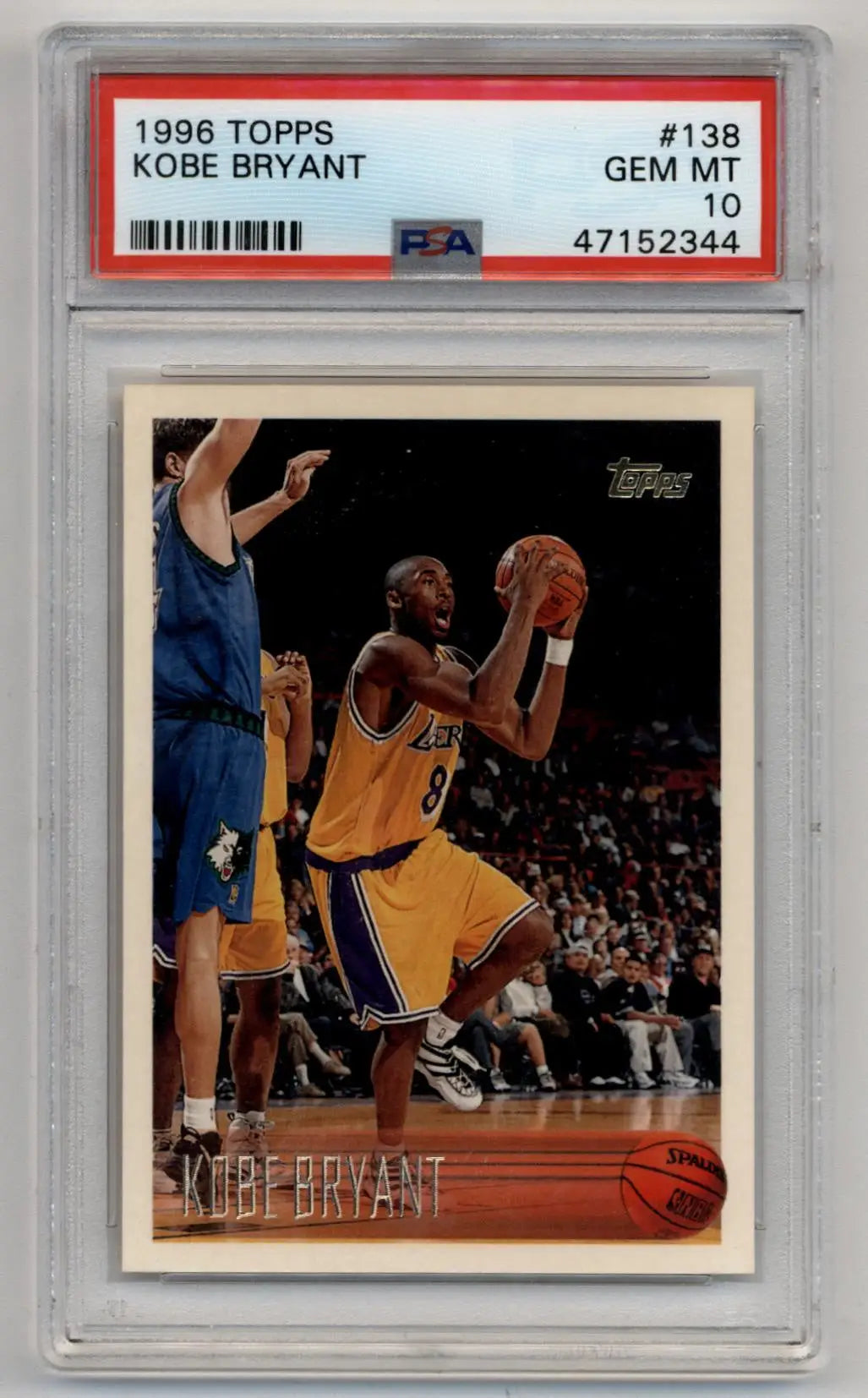 Kobe Bryant 1996-97 Topps Rookie #138 PSA 10 Gem Mint 2344 - Singles