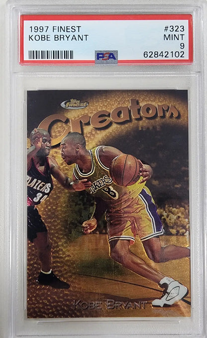 Kobe Bryant 1997 Topps Finest Gold basketball card graded PSA 9 Mint