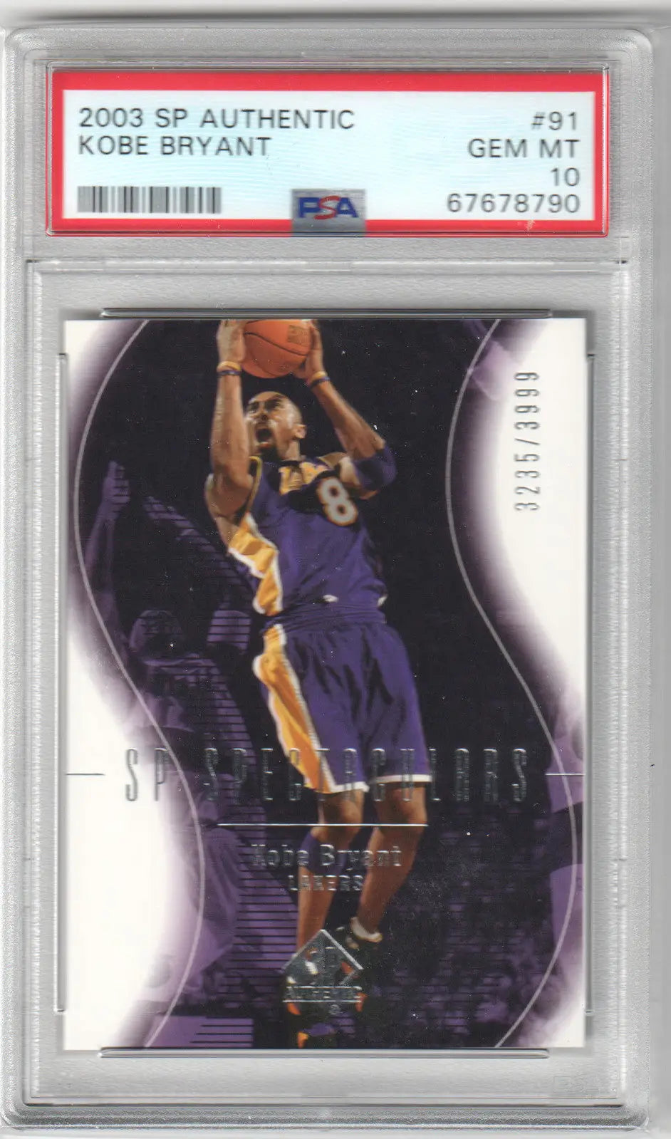 Graded Kobe Bryant basketball card from Columbia Hobby, authentic Kobe Bryant collectible