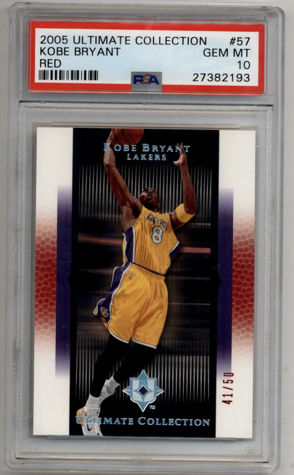 Kobe Bryant 2005 Ultimate Collection Red parallel basketball card PSA 10 Gem Mint