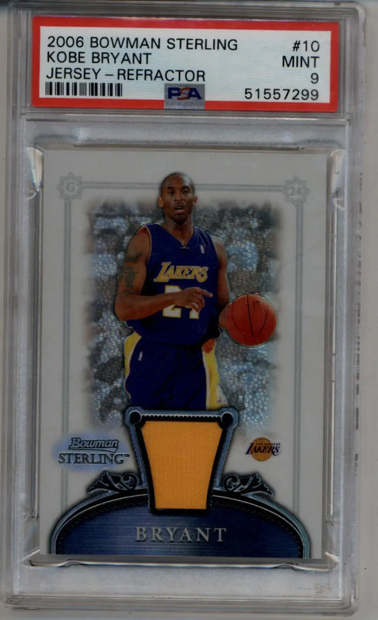 PSA-graded Kobe Bryant 2006-07 Bowman Sterling Jersey Refractor with game-worn patch