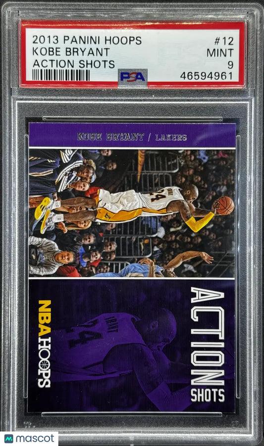 Graded Kobe Bryant 2013 Panini Hoops Action Shots #12 PSA 9 basketball card