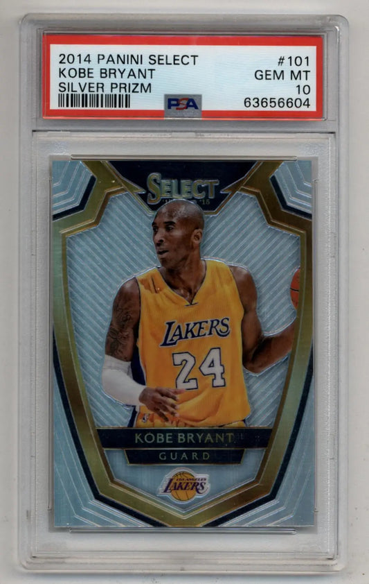 Kobe Bryant 2014-15 Select Silver Prizm #101 PSA 10 Gem Mint basketball card