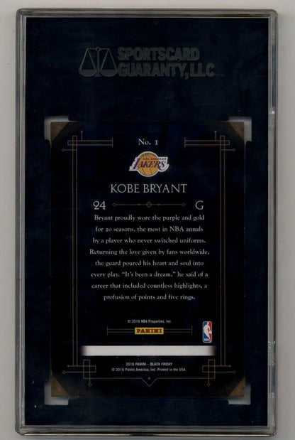 Graded Kobe Bryant basketball trading card Black Friday Cracked Ice Final Game SGC 9