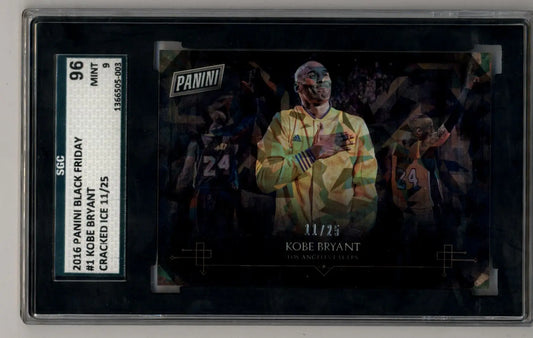 Kobe Bryant 2016 Panini Black Friday Cracked Ice basketball card SGC 9 Mint