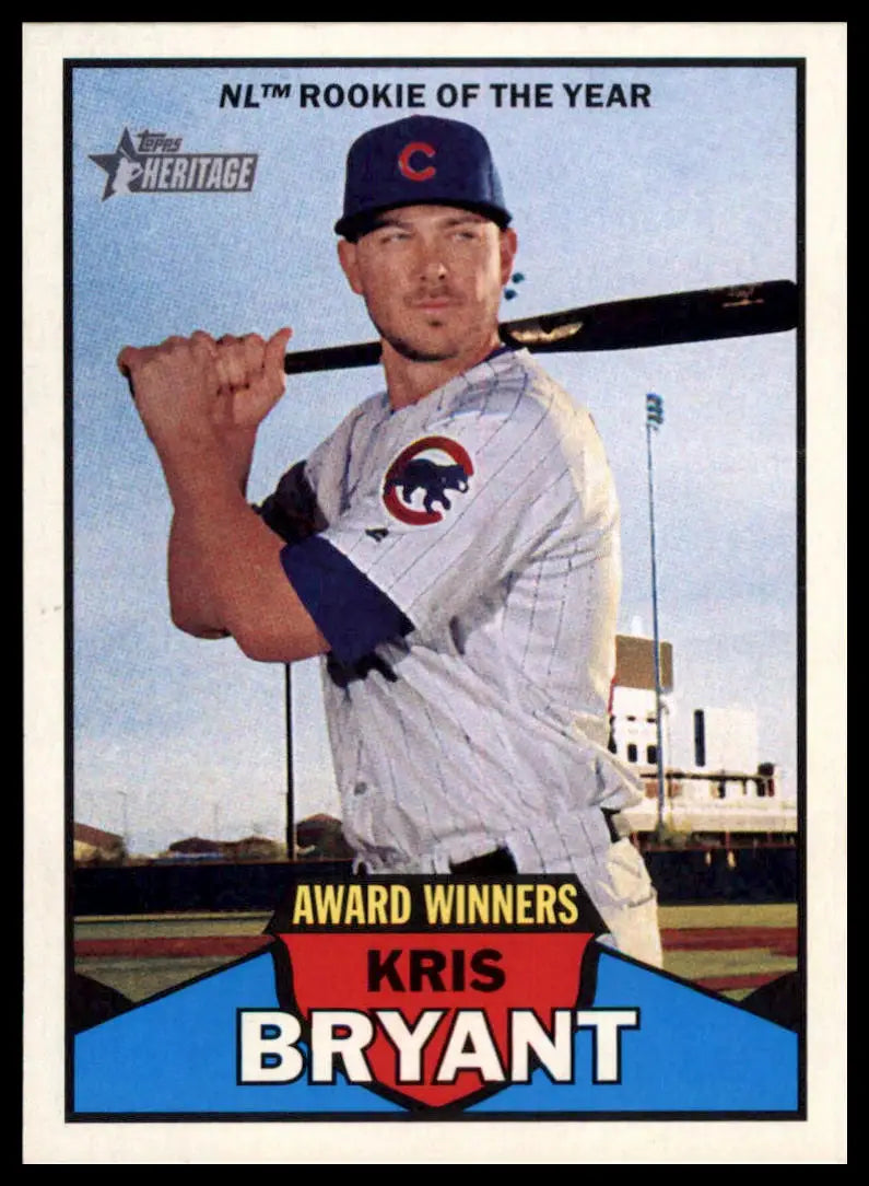 Kris Bryant baseball card from Topps Heritage 2016 Award Winners Series