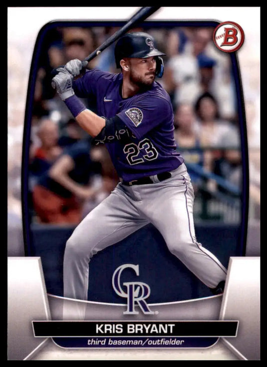 Kris Bryant 2023 Bowman baseball card featuring Kris Bryant of the Colorado Rockies