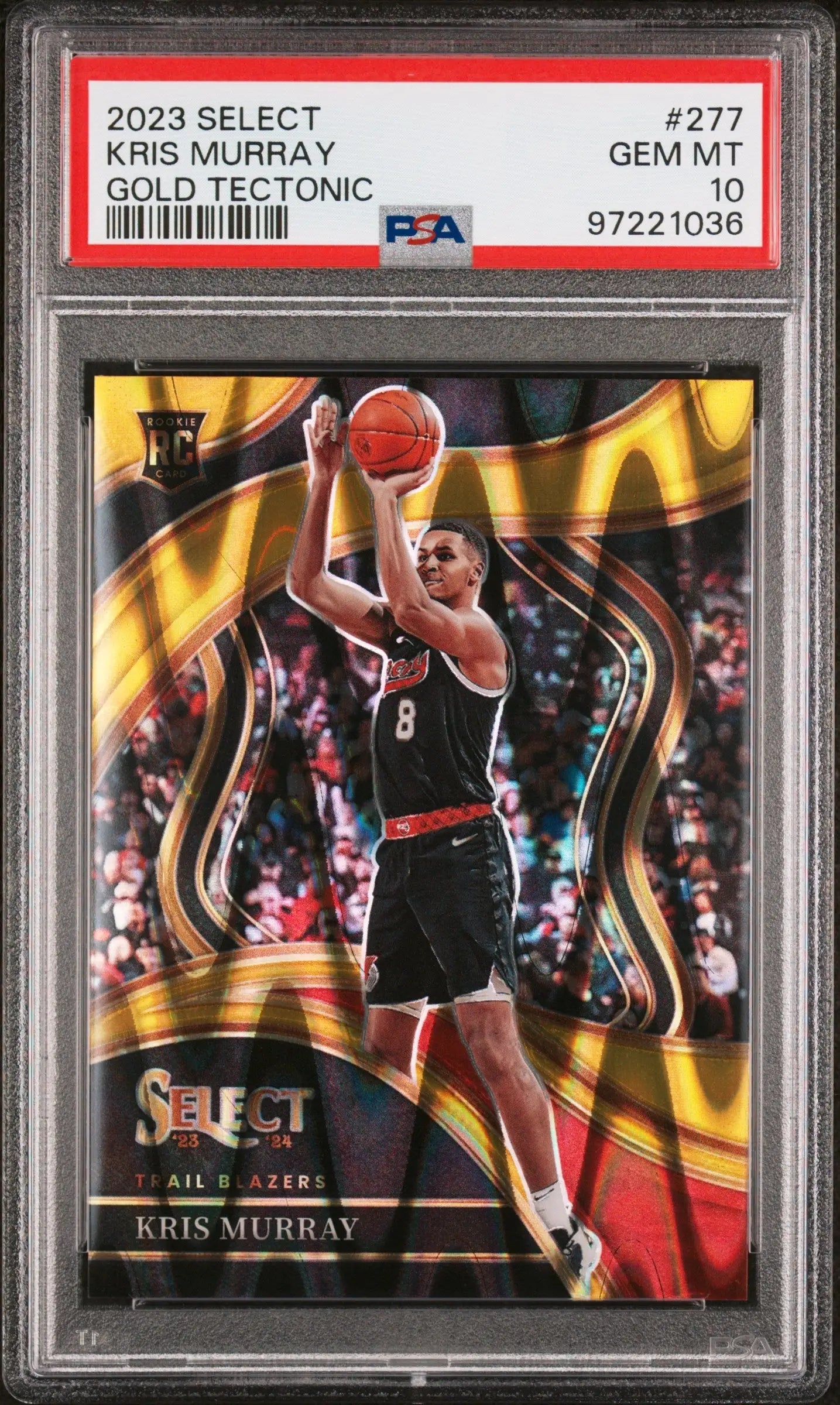 Kris Murray Panini Select gold Tectonic trading card PSA 10 Gem Mint