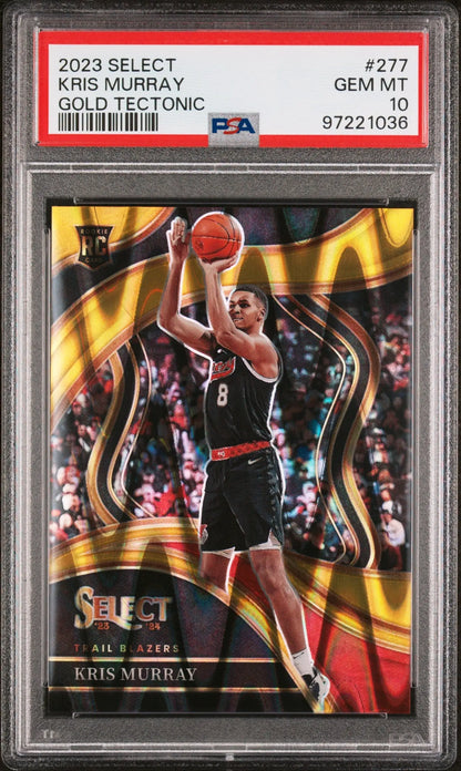 Kris Murray Panini Select gold Tectonic trading card PSA 10 Gem Mint