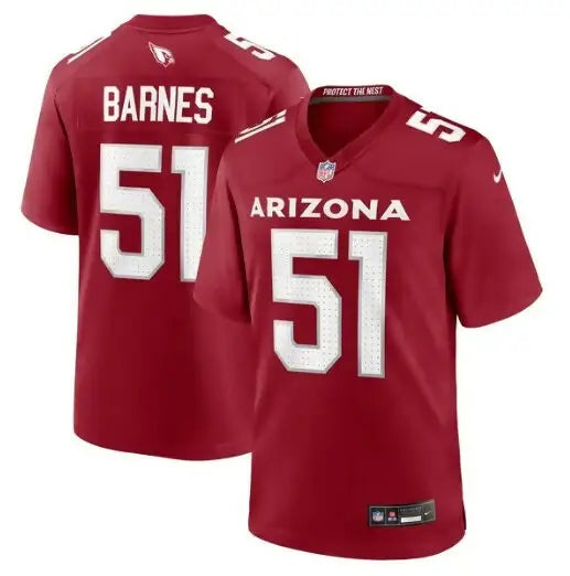 Red Arizona Cardinals football jersey displayed in Krys Barnes Arizona Cardinals Nike Team Game Jersey