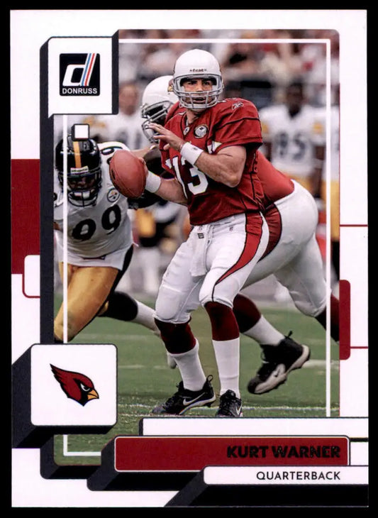 Kurt Warner football card from 2022 Donruss Arizona Cardinals product