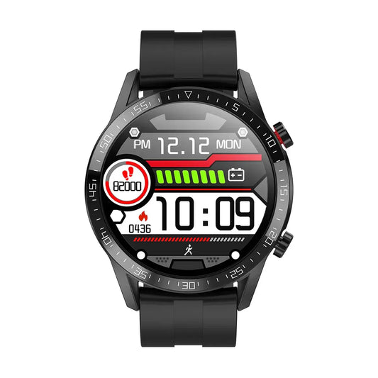 Black KW18 Smart Watch with digital display, heart rate monitor, and 340mAh battery