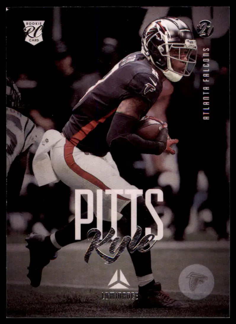 Kyle Pitts rookie card from Panini Chronicles 2021 Luminance Update Falcons edition