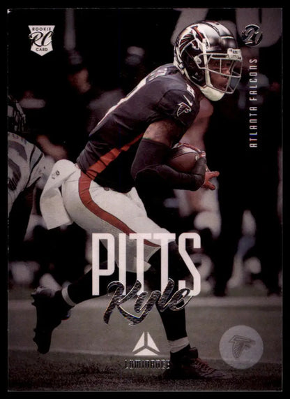 Kyle Pitts rookie card from Panini Chronicles 2021 Luminance Update Falcons edition