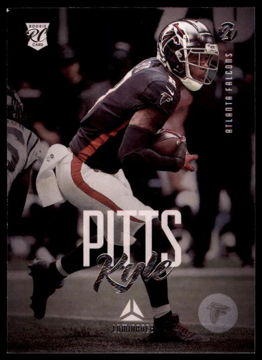 Kyle Pitts rookie card from Panini Chronicles 2021 Luminance Update Falcons edition