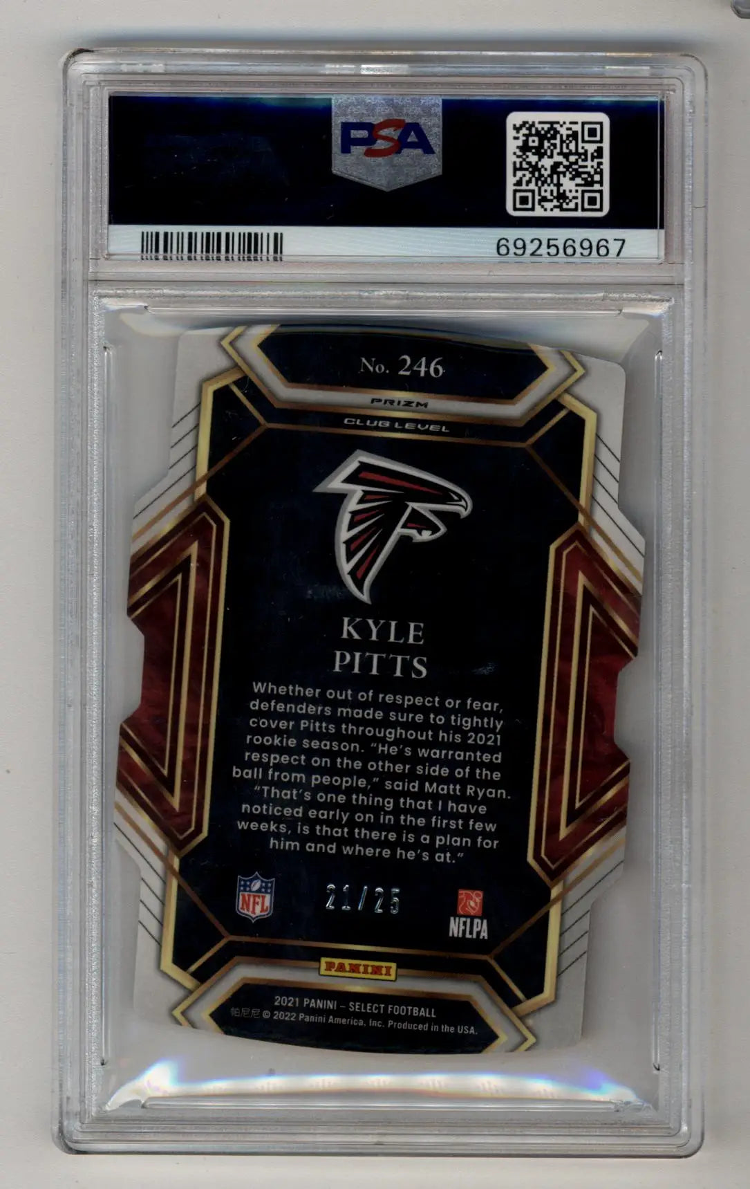 Kyle Pitts 2021 Select Prizm Tie Dye Die Cut #246 21/25 PSA 10 Gem Mint - Singles