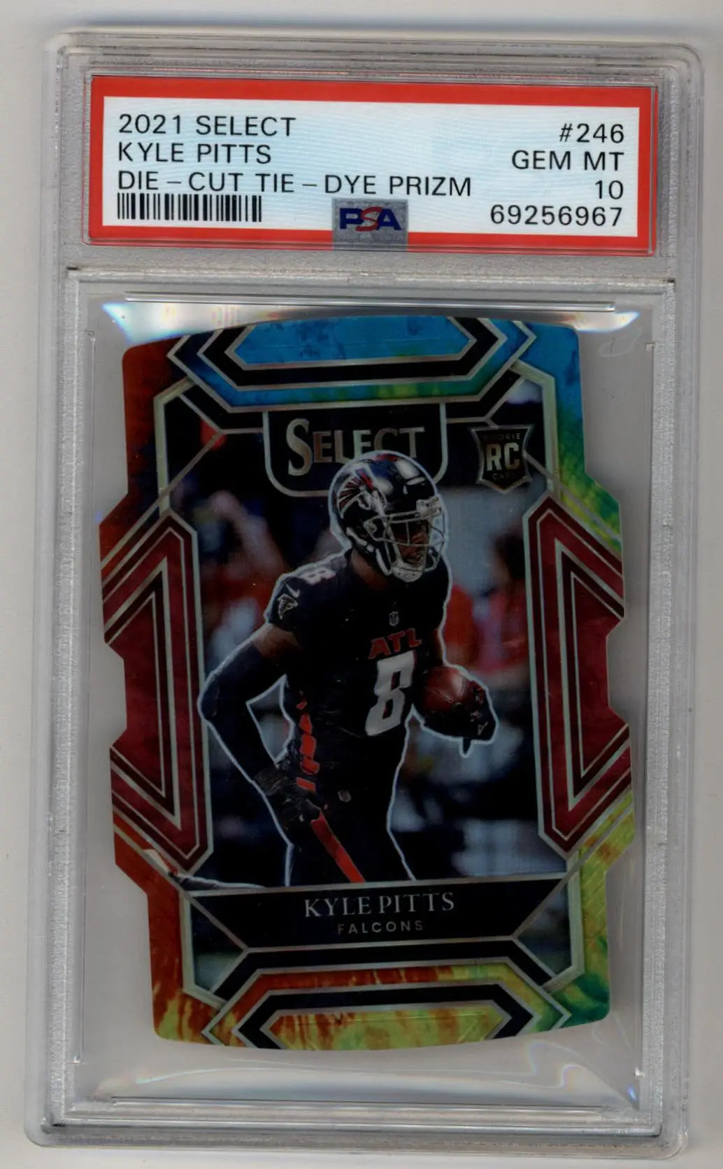 Kyle Pitts 2021 Select Prizm Tie Dye Die Cut #246 21/25 PSA 10 Gem Mint - Singles