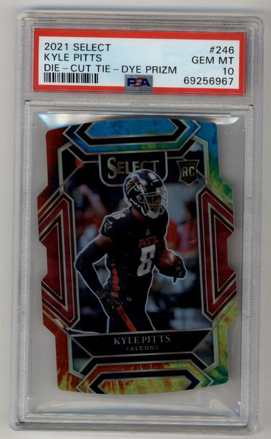 Kyle Pitts 2021 Select Prizm Tie Dye Die Cut #246 21/25 PSA 10 Gem Mint - Singles