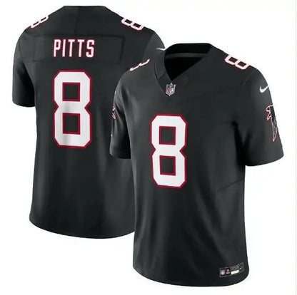 Black Atlanta Falcons Kyle Pitts Nike Vapor F.U.S.E. Limited Jersey displayed