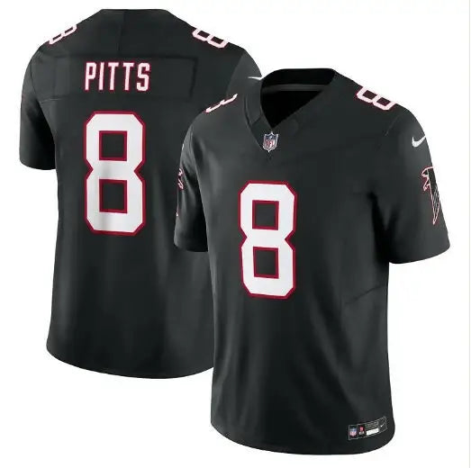 Black Atlanta Falcons Kyle Pitts Nike Vapor F.U.S.E. Limited Jersey displayed