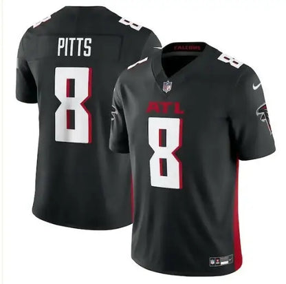 Black Atlanta Falcons Kyle Pitts Nike Vapor F.U.S.E. Limited Jersey on display