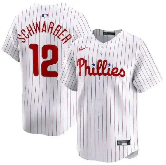 White pinstripe Nike Phillies Kyle Schwarber Philadelphia Phillies Alternate Limited Player Jersey