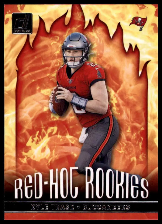Kyle Trask football card from 2021 Donruss Red Hot Rookies series