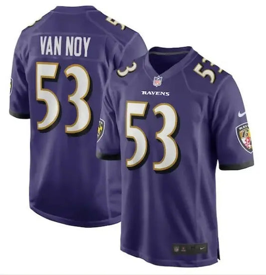 Purple Baltimore Ravens Kyle Van Noy Nike Team Game Jersey with number 53