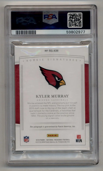 Kyler Murray 2019 National Treasures Rookie Auto 11/99 PSA 9 Mint Auto 10 - Singles
