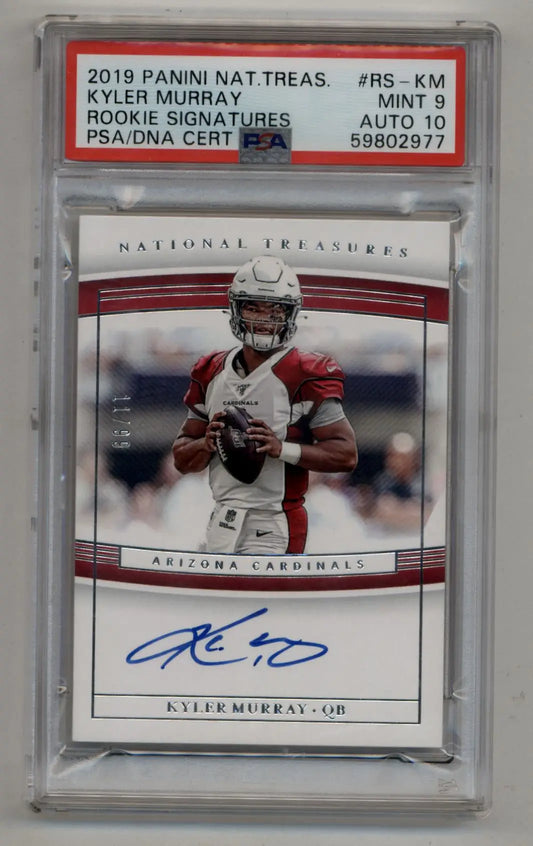 Kyler Murray 2019 National Treasures Rookie Auto 11/99 PSA 9 Mint Auto 10 - Singles