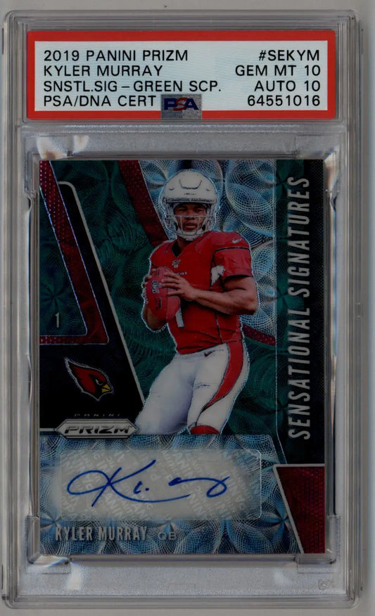 Kyler Murray 2019 Panini Prizm Sensational Signatures Prizms Green Scope #SEKYM 25/75 PSA 10 Auto 10 - Singles