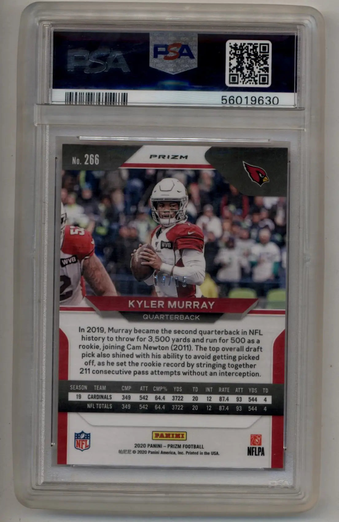 Kyler Murray 2020 Prizm No Huddle Pink 14/15 PSA 10 Gem Mint - Singles