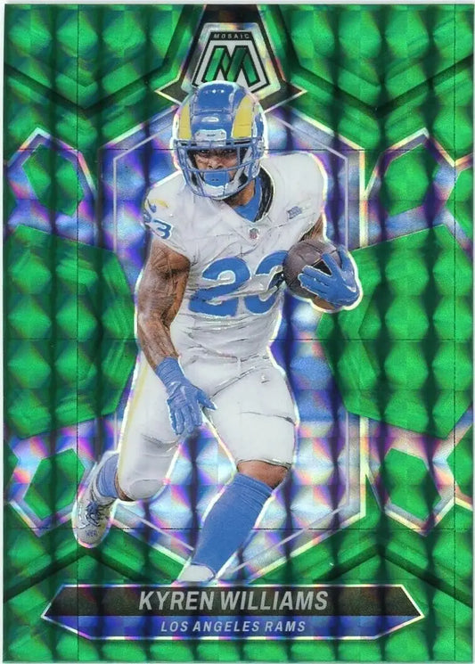 Kyren Williams Football Card from 2024 Panini Mosaic Green Mosaic #128 Los Angeles Rams