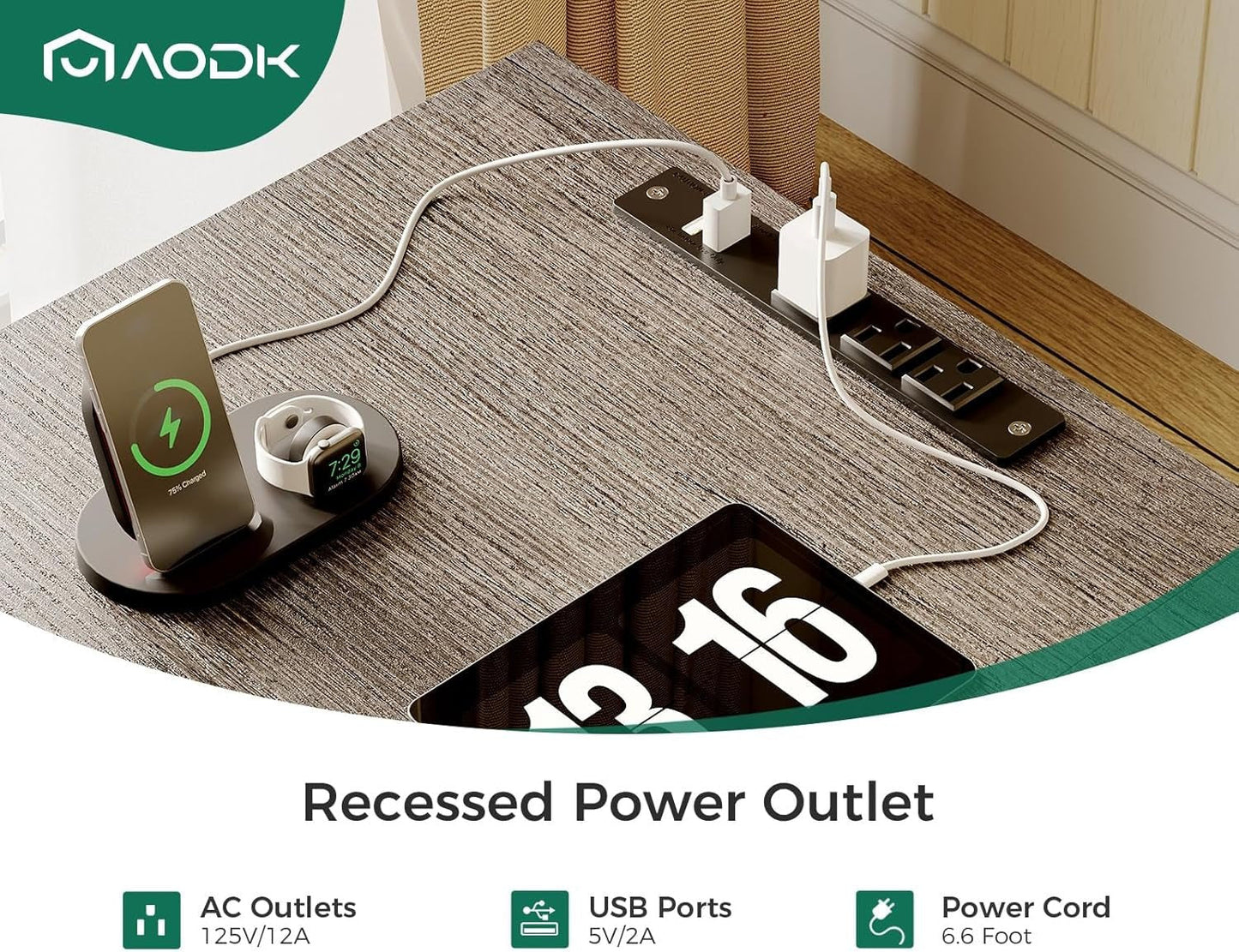 L Shaped Computer Desk with File Cabinet and LED Light-4